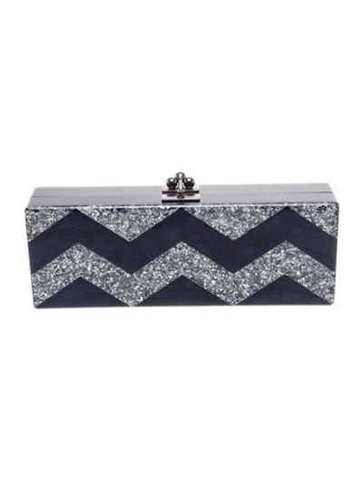 Pre-owned Edie Parker Acrylic Minaudière In Blue