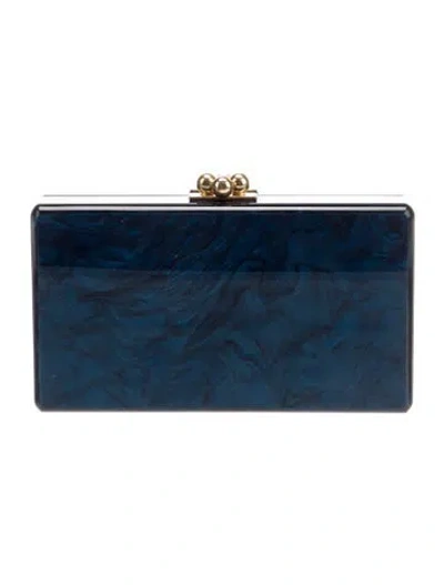 Pre-owned Edie Parker Acrylic Minaudière In Blue