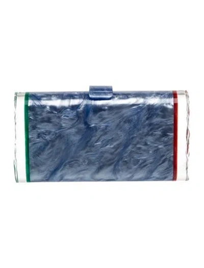 Pre-owned Edie Parker Acrylic Minaudière In Blue
