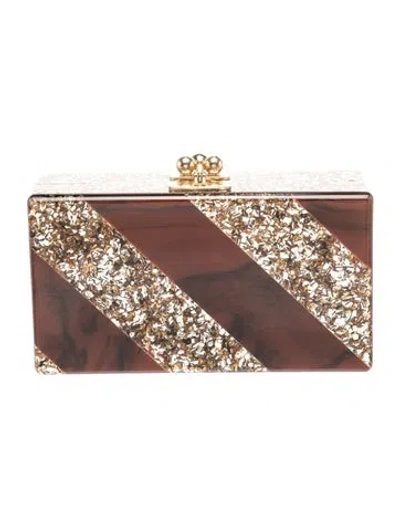 Pre-owned Edie Parker Acrylic Minaudière In Gold