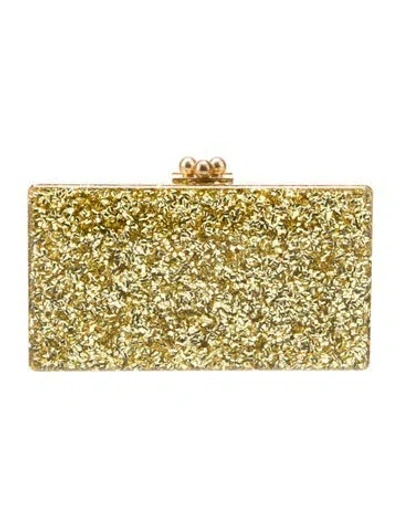 Pre-owned Edie Parker Acrylic Minaudière In Gold