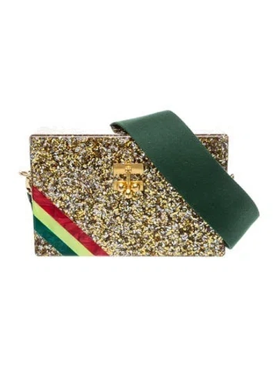 Pre-owned Edie Parker Acrylic Minaudière In Gold