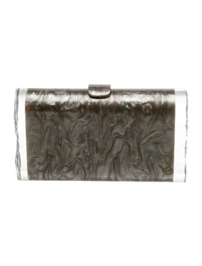 Pre-owned Edie Parker Acrylic Minaudière In Gray