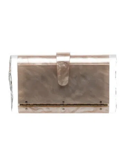 Pre-owned Edie Parker Acrylic Minaudière In Neutral