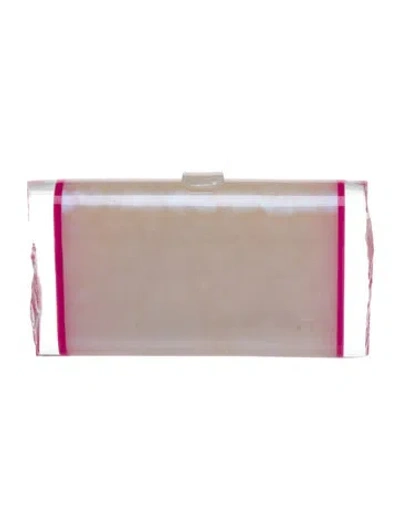Pre-owned Edie Parker Acrylic Minaudière In Pink