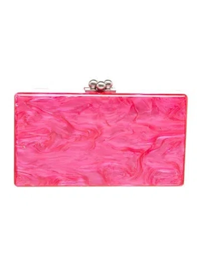 Pre-owned Edie Parker Acrylic Minaudière In Pink