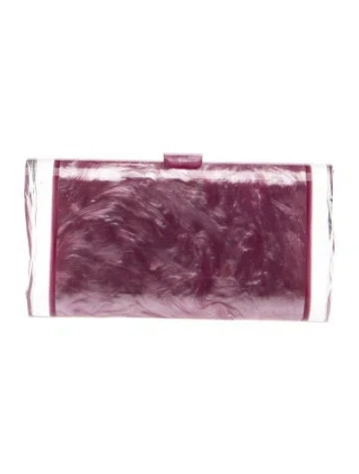 Pre-owned Edie Parker Acrylic Minaudière In Purple