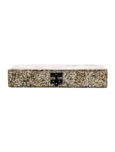 Pre-owned Edie Parker Acrylic Minaudière In Silver