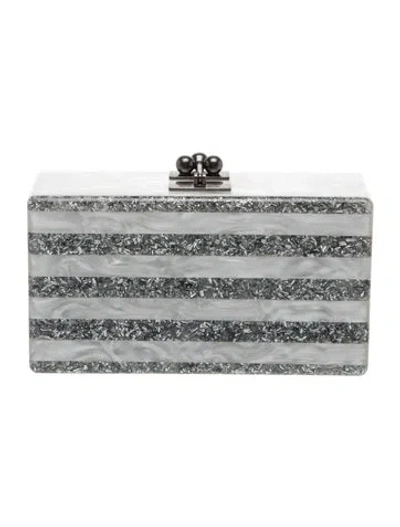 Pre-owned Edie Parker Acrylic Minaudière In Silver