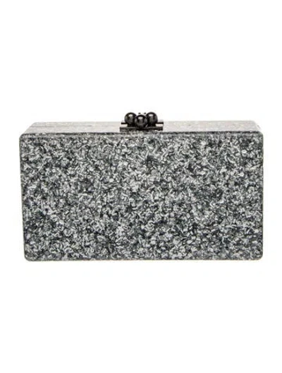 Pre-owned Edie Parker Acrylic Minaudière In Silver