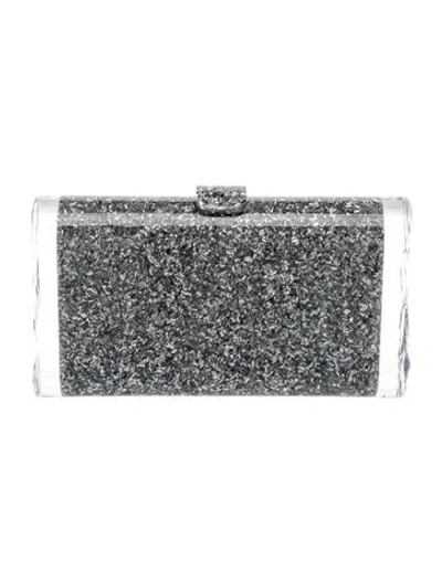 Pre-owned Edie Parker Acrylic Minaudière In Silver