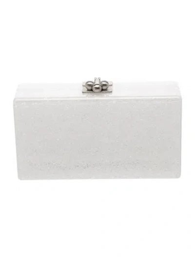 Pre-owned Edie Parker Acrylic Minaudière In White