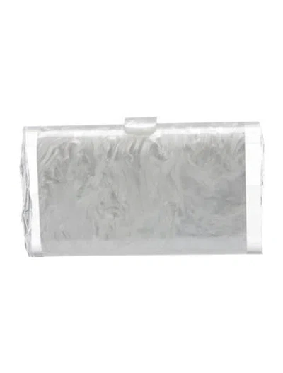 Pre-owned Edie Parker Acrylic Minaudière In White