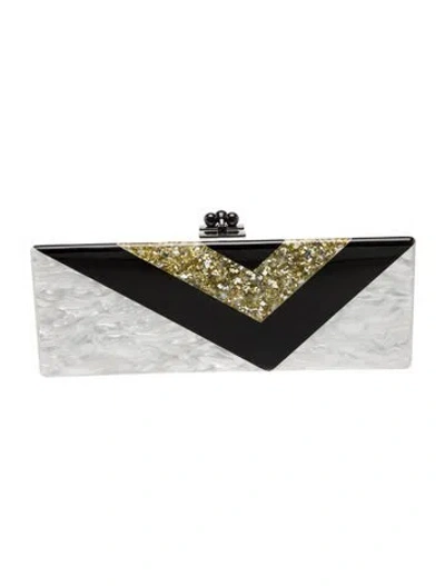 Pre-owned Edie Parker Acrylic Minaudière In White