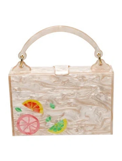 Pre-owned Edie Parker Acrylic Top Handle Bag In Neutral