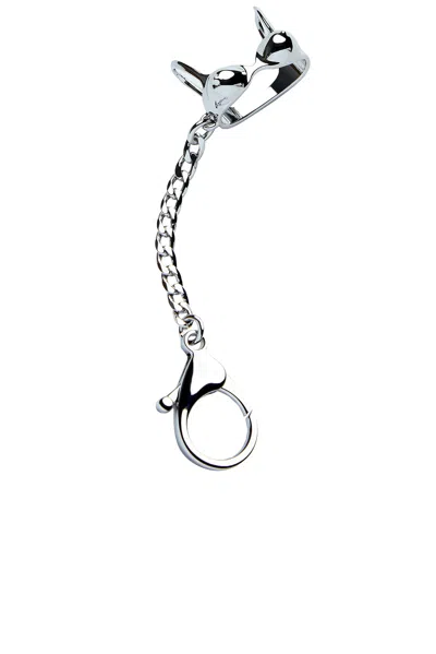 Edie Parker Bra Top Lighter Cover Keychain In Metallic