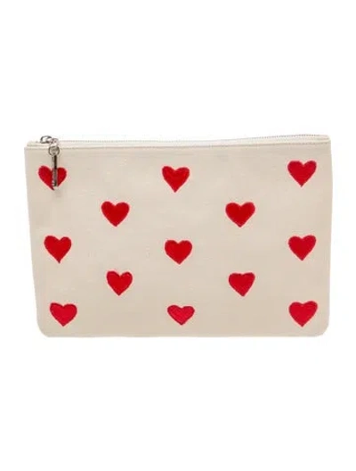 Pre-owned Edie Parker Canvas Clutch In Neutral