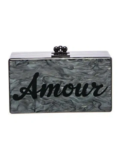 Pre-owned Edie Parker Clutch In Gray