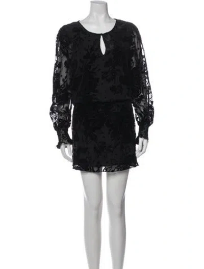 Pre-owned Edie Parker Floral Print Mini Dress In Blue