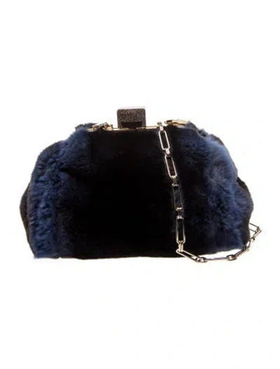 Pre-owned Edie Parker Fur Clutch In Blue