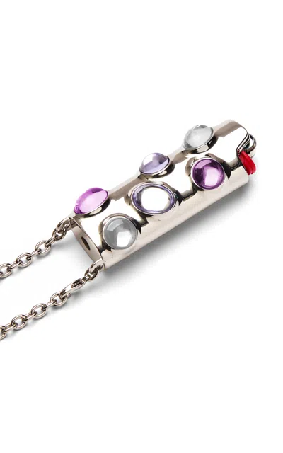 Edie Parker Gemstoned Lighter Case In Purple