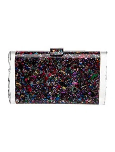 Pre-owned Edie Parker Glitter Minaudière In Red
