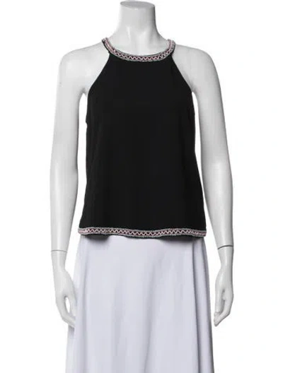 Pre-owned Edie Parker Halterneck Sleeveless Top In Black