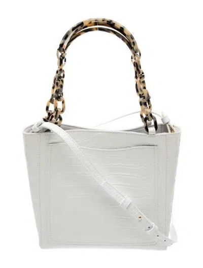 Pre-owned Edie Parker Leather Top Handle Bag In White