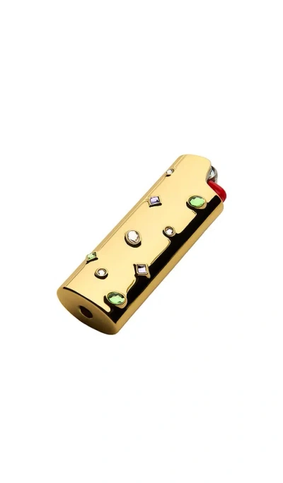 Edie Parker Little Gems Lighter Cases In Gold