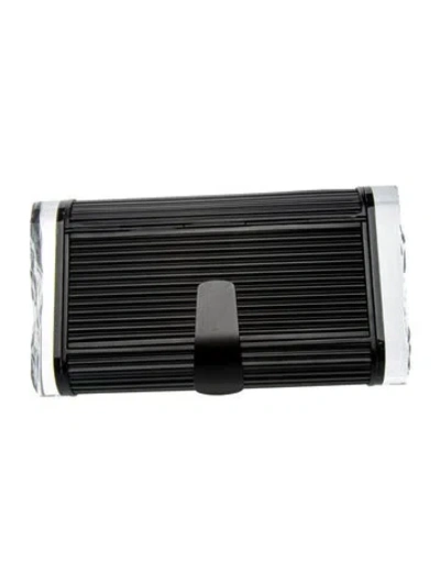 Pre-owned Edie Parker Metal Clutch In Black