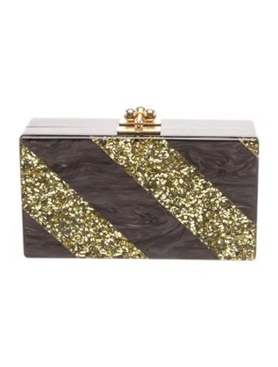 Pre-owned Edie Parker Minaudière In Brown/gold/metallic