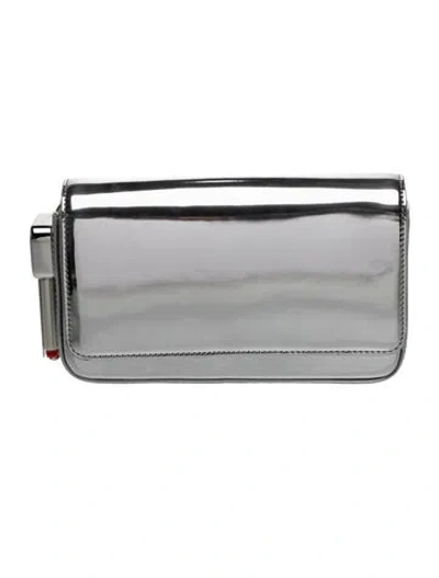 Pre-owned Edie Parker Patent Leather Clutch In Silver