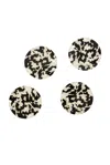 Edie Parker Round Coaster Set In Black
