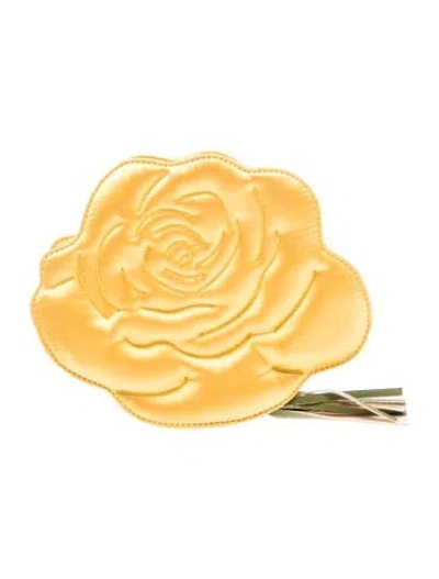 Pre-owned Edie Parker Satin Clutch In Yellow