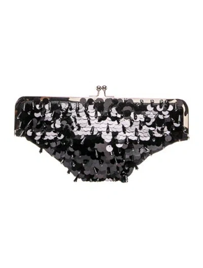 Pre-owned Edie Parker Sequins Clutch In Black