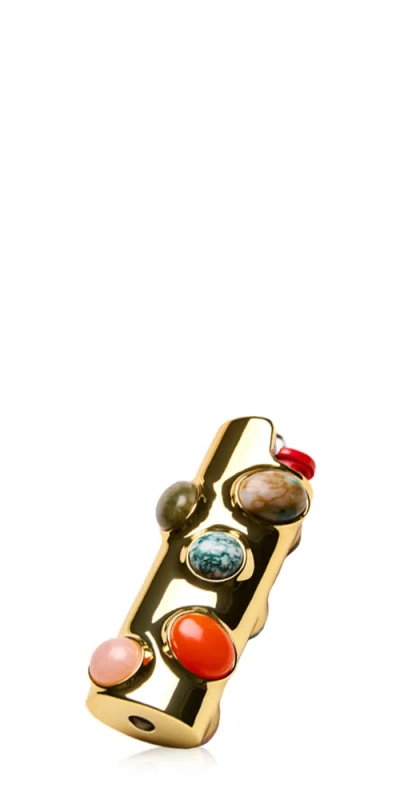 Edie Parker Stoned Lighter Case Carnelian In Multi