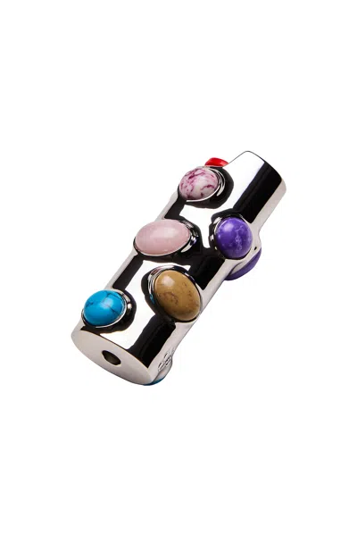 Edie Parker Stoned Lighter Case In Lapis