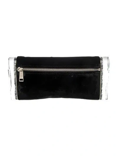 Pre-owned Edie Parker Velvet Clutch In Black