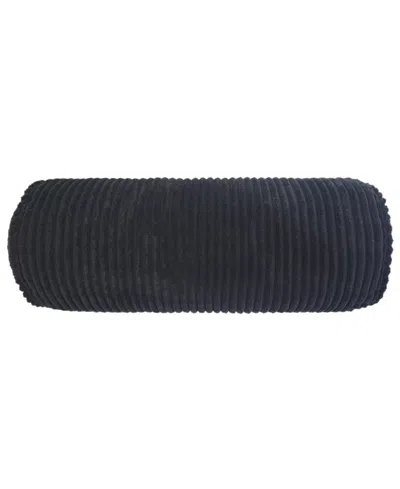 Ediehome Bowery Corduroy Neckroll Decorative Pillow, 7" X 18" In Black