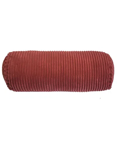 Ediehome Bowery Corduroy Neckroll Decorative Pillow, 7" X 18" In Brown