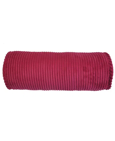 Ediehome Bowery Corduroy Neckroll Decorative Pillow, 7" X 18" In Pink
