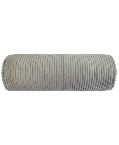 Ediehome Bowery Corduroy Neckroll Decorative Pillow, 7" X 18" In Silver