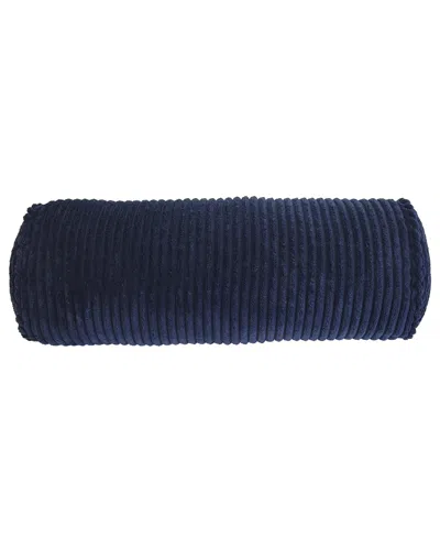 Ediehome Bowery Corduroy Neckroll Decorative Pillow, 8" X 24" In Blue