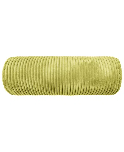 Ediehome Bowery Corduroy Neckroll Decorative Pillow, 8" X 24" In Green