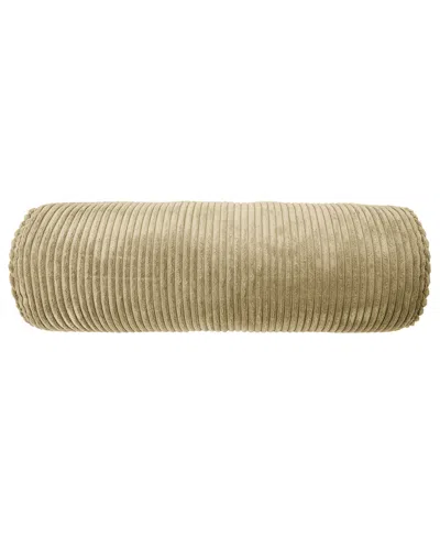 Ediehome Bowery Corduroy Neckroll Decorative Pillow, 8" X 24" In Sand