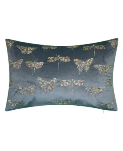 Ediehome Metallic Butterfly Decorative Pillow In Blue