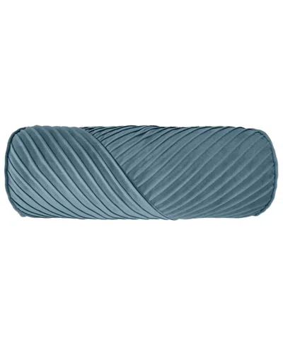 Ediehome Chelsea Spliced Neckroll Decorative Pillow, 7" X 18" In Gray