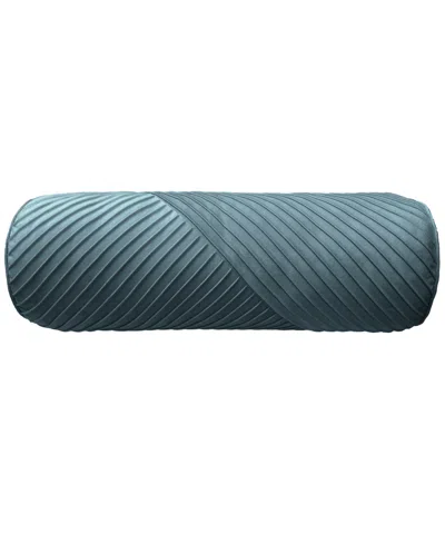 Ediehome Chelsea Spliced Neckroll Decorative Pillow, 8" X 24" In Gray