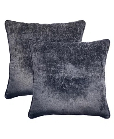Ediehome Delmonico Chenille 2-pack Decorative Pillows, 20" X 20" In Blue