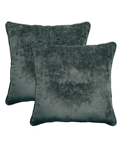 Ediehome Delmonico Chenille 2-pack Decorative Pillows, 20" X 20" In Deep Sage
